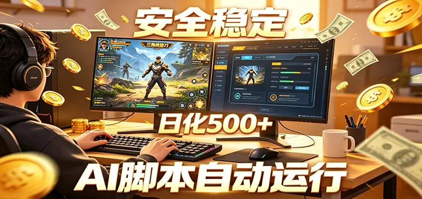 三角洲全自动挂机，AI脚本躺赚，日化500+_趣客盟