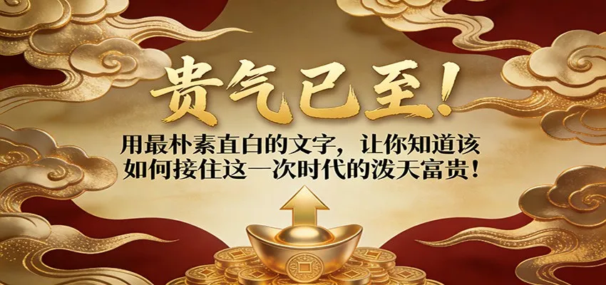 付费文章：贵气已至！用最朴素直白的文字，让你知道该如何接住这一次时代的泼天富贵！-趣酷猫资源网