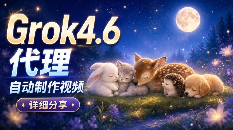 Grok 4.6代理自动制作视频!从提示词到成片全流程详细分享|AI Agent实操分享 Grok 4.6代理自动制作视频!从提示词到成片全流程详细分享|AI Agent实操分享