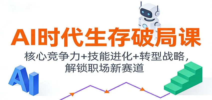 AI时代生存破局课：核心竞争力+技能进化+转型战略，解锁职场新赛道-趣酷猫资源网