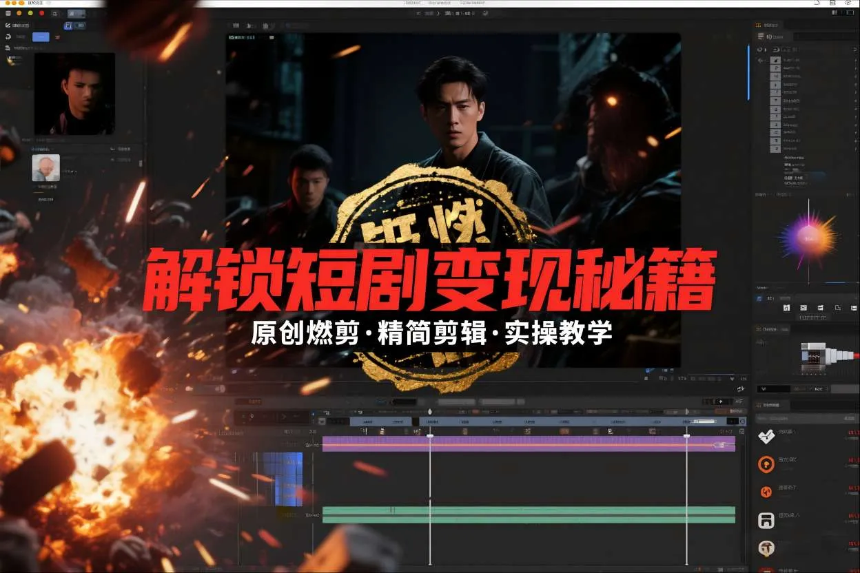 短剧拉新之原创燃剪精简剪辑实操课，解锁短剧变现秘籍-趣酷猫资源网