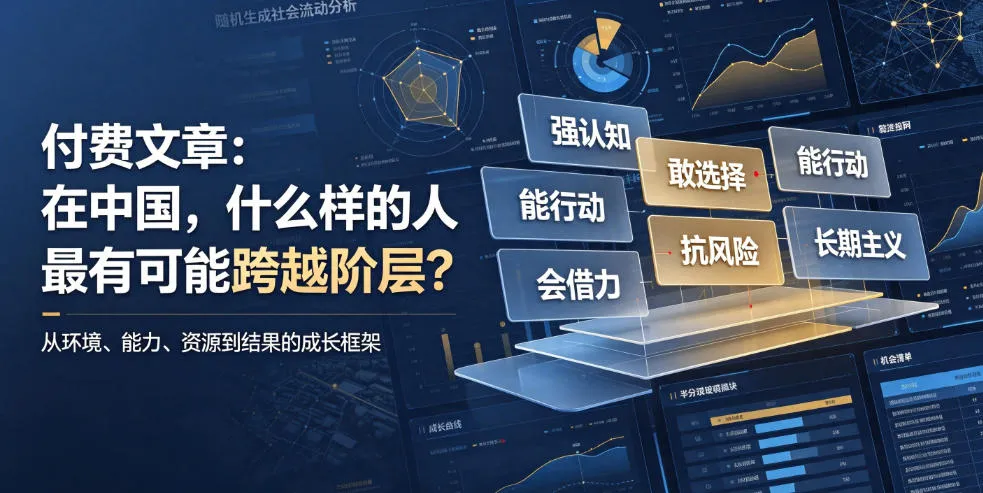 付费文章：揭秘中国跨阶层关键人群：哪些人更有机会实现阶层跃迁？_趣客盟