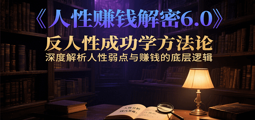 人性赚钱解密6.0，反人性成功学方法论，深度解析人性弱点与赚钱的底层逻辑-趣酷猫资源网