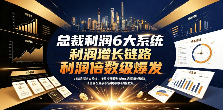 总裁利润倍增秘籍：6大系统全面优化开源节流，助企业逆境翻倍盈利_趣客盟