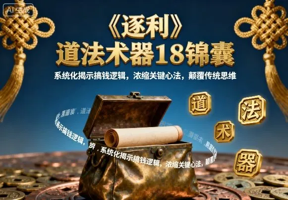 《逐利》道法术器18锦囊，系统化揭示搞钱逻辑，浓缩关键心法，颠覆传统思维（更新）-趣酷猫资源网