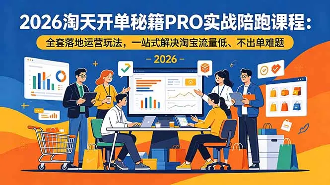 2026淘天开单秘籍PRO实战课程:全面运营攻略,一键破解淘宝流量困境与成交难题_趣客盟