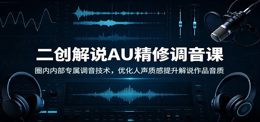 AU精修调音秘籍课：圈内独家人声调音技巧，升级解说音质，打造高品质作品_趣客盟