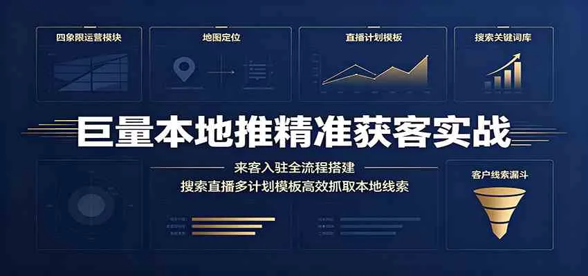 巨量本地推广精准获客指南：全流程入驻辅导，多计划搜索直播高效捕获本地潜在客户_趣客盟