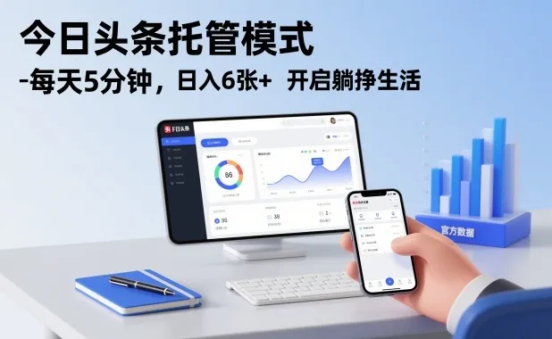 今日头条托管模式，每天5分钟，日入6张+，开启躺挣生活【揭秘】-趣酷猫资源网