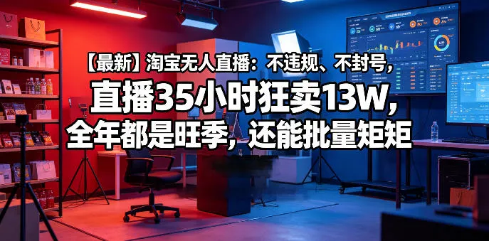 【最新】淘宝无人直播：不违规、不封号，直播35小时狂卖13W，全年都是旺季，还能批量矩阵操作【揭秘】_趣客盟