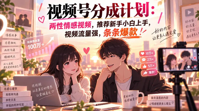 【视频号独家分成攻略】新手必看：两性情感内容创作，轻松流量爆款，快速上手！ - 趣客盟