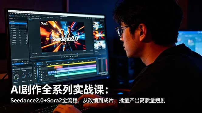 AI剧作全系列实战课：Seedance2.0+Sora2全流程，从改编到成片，批量产出高质量短剧_趣客盟