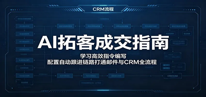 AI拓客成交指南：学习高效指令编写，配置自动跟进链路打通邮件与CRM全流程_趣客盟