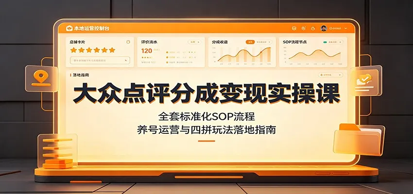 【实战攻略】大众点评运营全流程：标准化SOP教程+养号技巧与四拼玩法实操指南_趣客盟