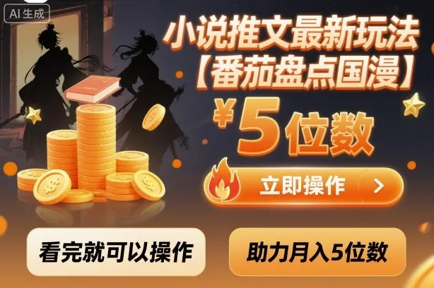 小说推文最新玩法，助力月入5位数【番茄盘点国漫】玩法，看完就可以操作-趣酷猫资源网