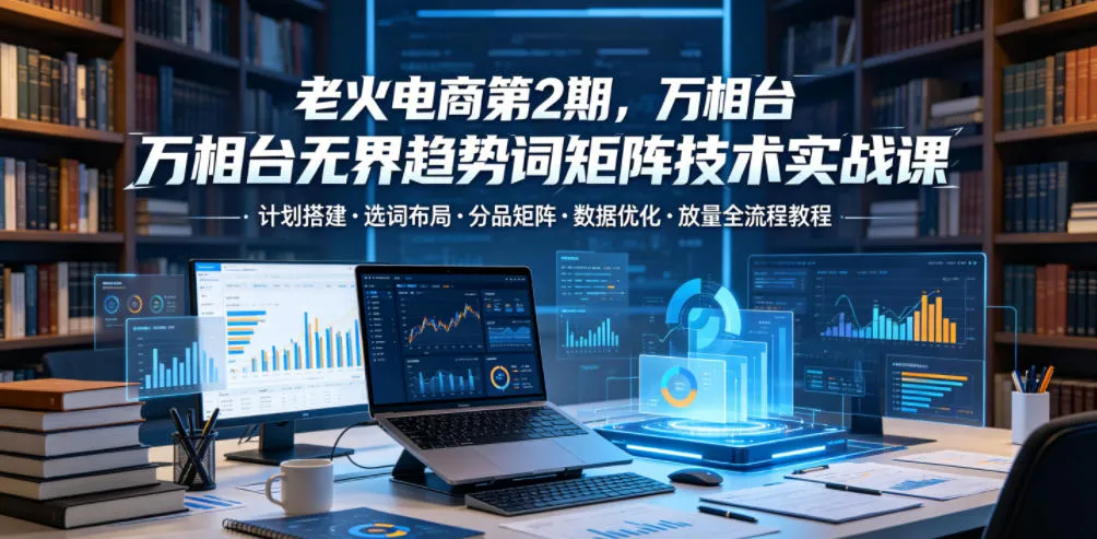 老火电商第2期，万相台无界趋势词矩阵技术实战课，计划搭建・选词布局・分品矩阵・数据优化・放量全流程教程_趣客盟