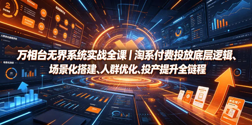 万相台无界系统实战全解:淘系付费投放全链路教程,涵盖底层逻辑、场景搭建、人群优化与ROI提升策略_趣客盟