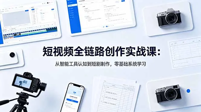 短视频全链路创作实战课:从智能工具认知到短剧制作,零基础系统学习_趣客盟