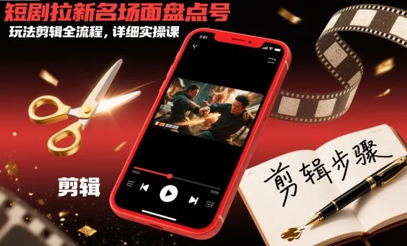 短剧拉新名场面盘点号玩法剪辑全流程，详细实操课-趣酷猫资源网