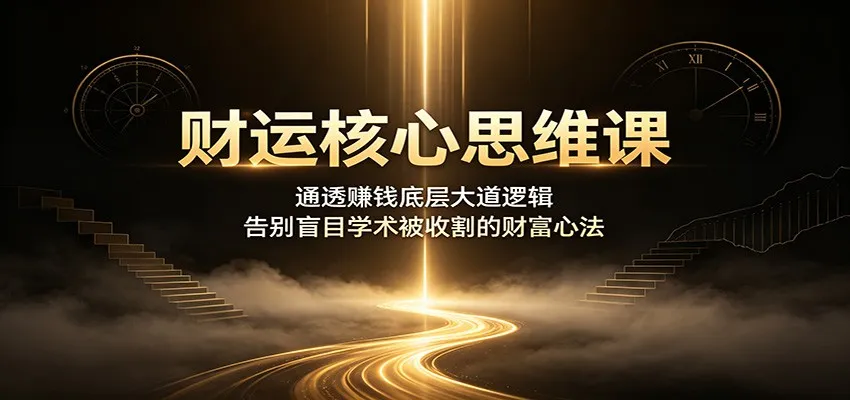 财运核心思维课：揭秘赚钱底层逻辑，告别学术陷阱，掌握财富增长心法_趣客盟