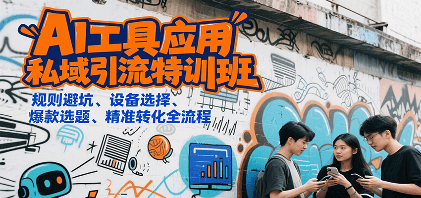AI工具应用私域引流特训班，规则避坑、设备选择、爆款选题、精准转化全流程-趣酷猫资源网