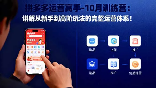 拼多多运营高手-10月训练营：讲解从新手到高阶玩法的完整运营体系！-趣酷猫资源网