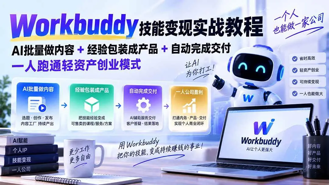 【实战教程】Workbuddy AI赋能:批量生成内容+经验封装成产品,自动化交付,轻松实现轻资产创业模式 - 趣客盟