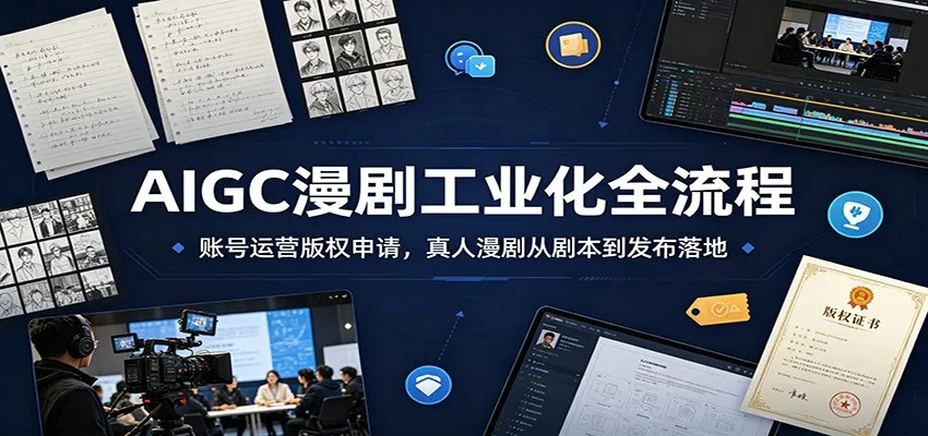 AIGC漫剧制作全产业链攻略：账号运营、版权申请，真人漫剧剧本至发布一站式落地教程_趣客盟