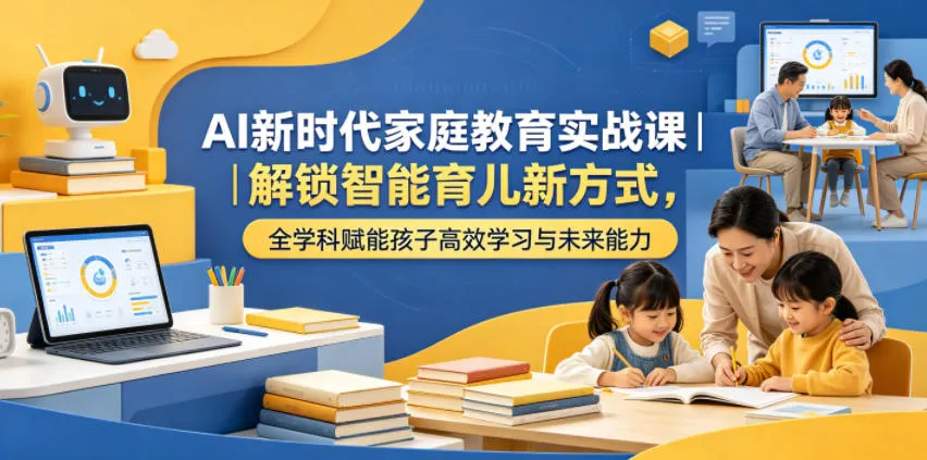 AI新时代家庭教育实战课｜解锁智能育儿新方式，全学科赋能孩子高效学习与未来能力_趣客盟