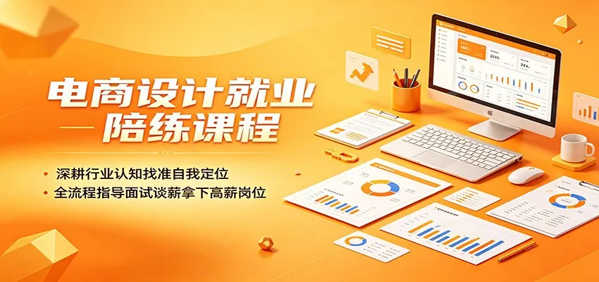 电商设计就业陪练课程：深耕行业认知找准自我定位，全流程指导面试谈薪拿下高薪岗位_趣客盟
