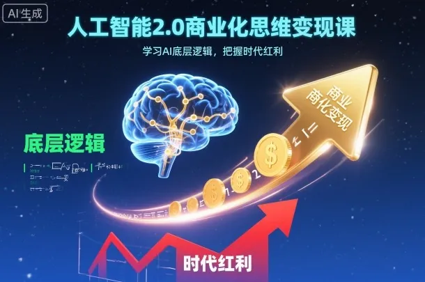 人工智能2.0商业化思维变现课，学习AI底层逻辑，把握时代红利-趣酷猫资源网