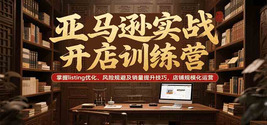 亚马逊实战开店训练营，掌握listing优化、风险规避及销量提升技巧，店铺规模化运营-趣酷猫资源网