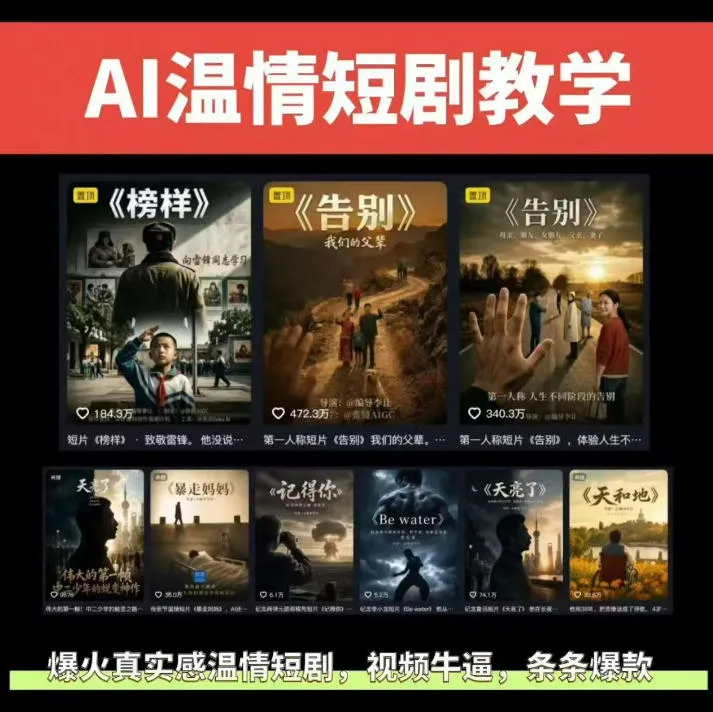 抖音AI温情短剧爆款攻略：流量变现+商单收徒+2023年6月收益揭秘_趣客盟