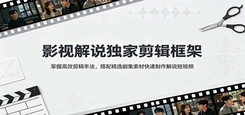 影视解说短视频制作攻略：高效剪辑技巧+精选剧集素材，快速构建独家剪辑框架_趣客盟