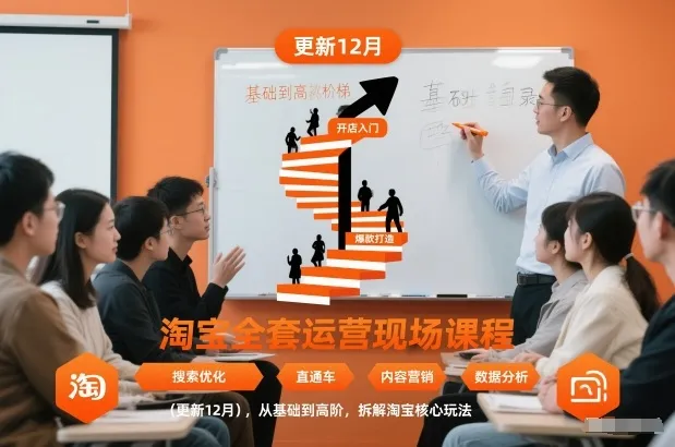 淘宝全套运营现场课程（更新12月），从基础到高阶，拆解淘宝核心玩法-趣酷猫资源网