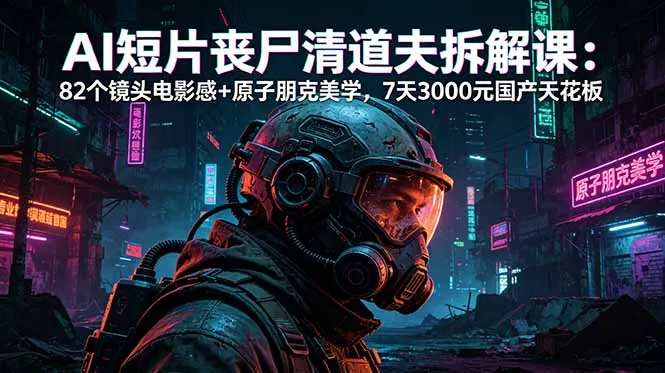 AI短片《丧尸清道夫》拆解课:82个镜头电影感+原子朋克美学,7天3000元国产天花板_趣客盟