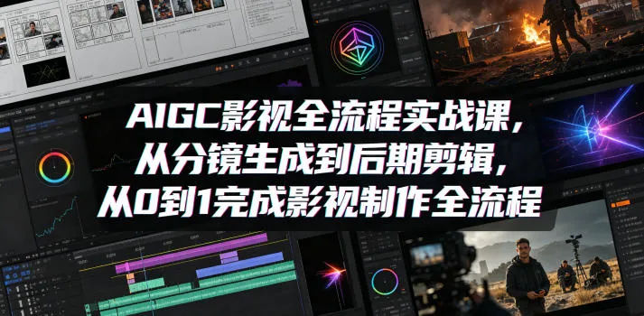 AIGC影视全流程实战课，从分镜生成到后期剪辑，从0到1完成影视制作全流程_趣客盟
