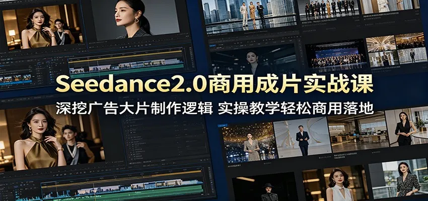 Seedance2.0商用成片实战课：深挖广告大片制作逻辑，实操教学轻松商用落地_趣客盟