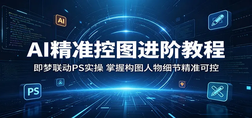 AI精准控图进阶教程：即梦联动PS实操，掌握构图人物细节精准可控_趣客盟
