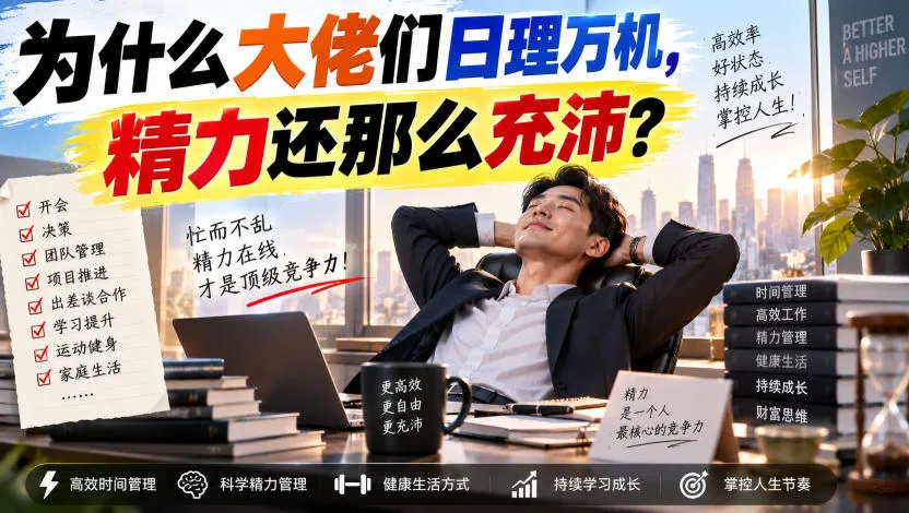 付费文章:为什么大佬们日理万机,精力还那么充沛? 付费文章:为什么大佬们日理万机,精力还那么充沛?