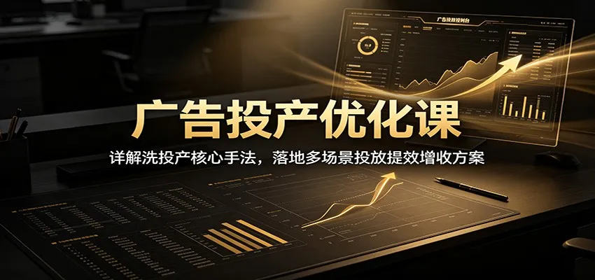 广告投放优化课程:揭秘洗投产关键技巧,多场景落地增效增收策略 - 趣客盟