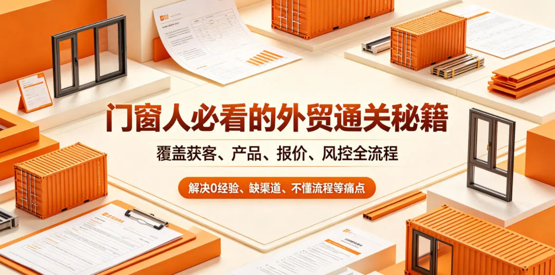 门窗人必看的外贸通关秘籍，块覆盖获客、产品、报价、风控全流程，解决0经验、缺渠道、不懂流程等痛点_趣客盟