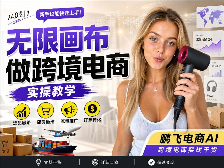【SEO优化】AI无线画布一键制作跨境电商商品宣传视频,四步轻松上手,高效工作流,操作简便易学 - 趣客盟
