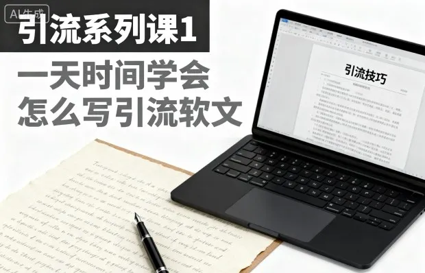 引流系列课1，一天时间学会怎么写引流软文-趣酷猫资源网