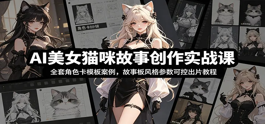 AI赋能猫咪故事创作实战教程:全角色卡模板+故事板风格定制,轻松出片实操指南_趣客盟