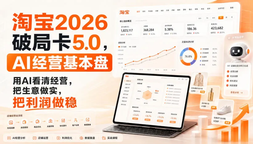 智篆商业-淘宝2026破局卡5.0,AI经营基本盘,用AI看清经营,把生意做实,把利润做稳 智篆商业-淘宝2026破局卡5.0,AI经营基本盘,用AI看清经营,把生意做实,把利润做稳