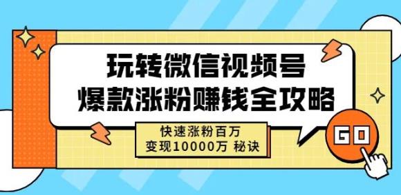 玩转微信视频号爆款涨粉赚钱全攻略，快速涨粉百万变现万元秘诀 - 趣酷猫