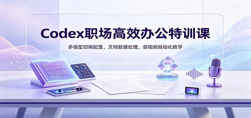 Codex职场高效办公特训：多模型切换技巧，文档智能处理，音视频自动化教学秘籍 - 趣客盟