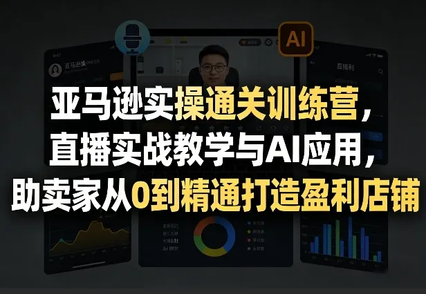亚马逊实操精通班:直播教学+AI赋能,卖家店铺盈利速成攻略(8月8日更新) - 趣客盟
