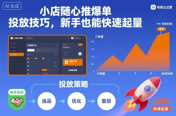 小店随心推爆单投放技巧，新手也能快速起量-趣酷猫资源网